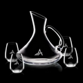 60 Oz. Bearden Crystalline Carafe w/ 4 Stemless Wine Glasses